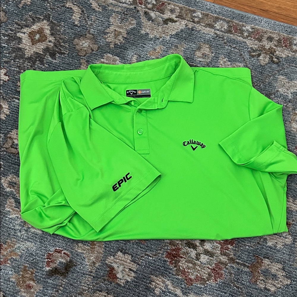 Callaway Men's Bright Green golf  Polo Shirt XL